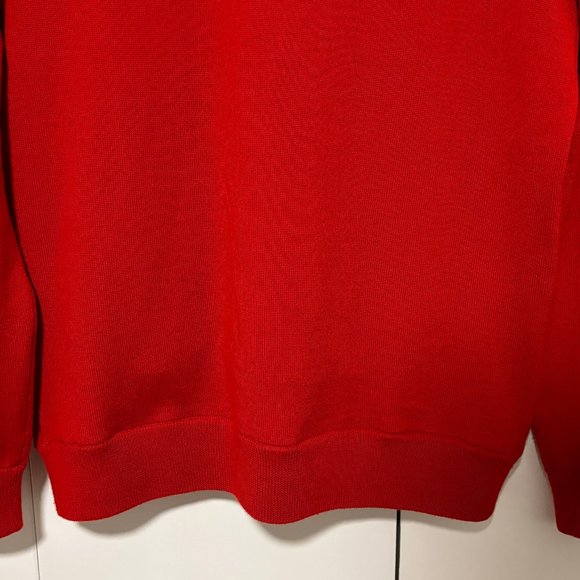 Polo Ralph Lauren Golf Red Quarter-Zip Wool Sweater with Shoulder pads - Medium - Picture 7 of 11